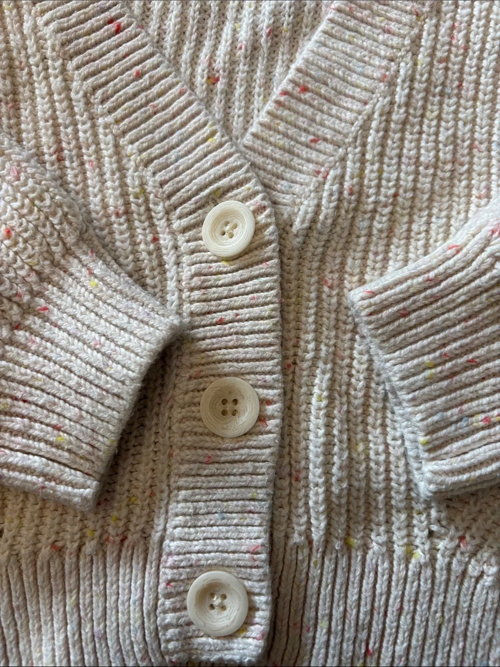 Tucker + Tate Cream Speckled V-Neck Button Cardigan
